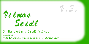 vilmos seidl business card